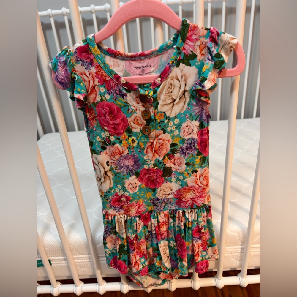 Posh Peanut Lennon Ruffle Bodysuit Dress